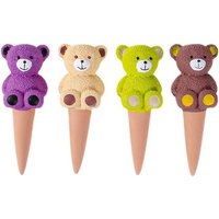 4 Piece Set Cute Ceramic Teddy Bear Plant Watering Spikes