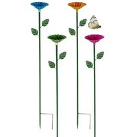 Flower Shaped Insect Feeder Ground Decoration 4 Pack