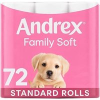 72 Rolls Andrex Gentle Clean Puppies on Roll Toilet Tissue