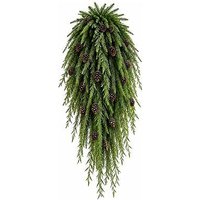 10 Pack Christmas Hanging Vine & Pinecone Decorations Optional LED Lights