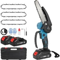 Traderight Mini Cordless Chainsaw 6 & 8 Inch Dual Bar