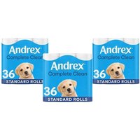 108 Rolls Andrex Complete Clean 2 Ply Toilet Roll Fragrance Free