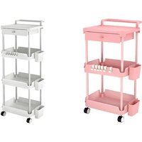 3 or 4 Tier Rolling Storage Trolley 2 Colours