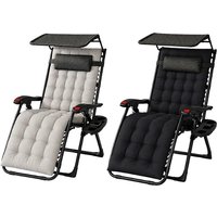 Luxury Gravity Chair Thick Cushion & Canopy 2 Colours