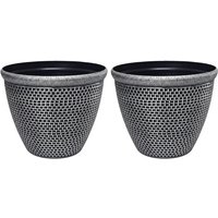 2 Pack Toque Plastic Garden Plant Pots 2 Sizes