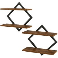 Levede Rustic Diamond Shape Floating Shelves 2 Pack