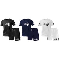 Sport Print Short Sleeve T Shirt & Shorts Tracksuit 3 Colours 5 Sizes