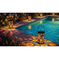 Solar Sunflower Lamp Decoration Colourful or Warm