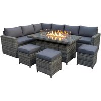 9 Seater Corner Rattan Dining Set 3 Table Options