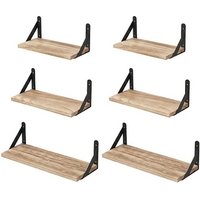 Set 6 Levede Floating Wooden Shelves