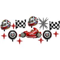 16 Piece Race Car Themed Foil Balloon Party Set