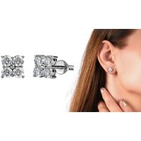 Sweet Square Stud Earrings Encrusted Swarovski Crystals 3 Colours 5 Options