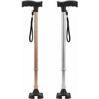 Telescopic Anti Slip Four Legged Walking Stick 3 Colours