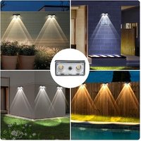 1 2 or 4 Stainless Steel Solar Outdoor Waterproof Wall Lights 3 Colours