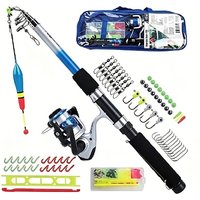 Beginners 1.8m Telescopic Fishing Rod Reel & Tackle Set