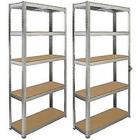 5 Tier Heavy Duty Fortified Metal Shelving Unit 1 or 2 Pack