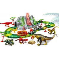 136 Piece Dinosaur Adventure Electric Track Set Misting Volcano & LED Lights