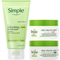 Simple 3 Piece Skincare Bundle Face Wash Day & Night Cream
