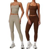2 Piece Yoga Cami Top & Leggings Set 9 Colours 4 Sizes