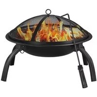Round Foldable Fire Pit Cooking Grill
