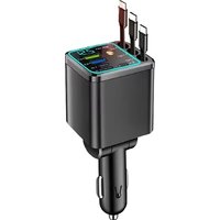 7 1 Fast Car Charger Retractable Cables Plus Starry Sky Ambient Light