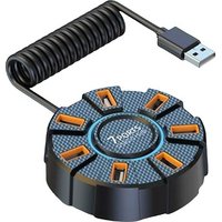 RGB 7 Port USB Hub External Power