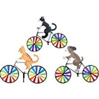 Go Groopie Prime Supply 2 or 3-Pack of Cycling Animal Wind Spinners with Rainbow Wheels - 3 Colours!