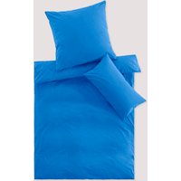 hessnatur Perkal Bettwäsche-Set aus Bio-Baumwolle - blau - Größe 240x220 / 2x80x80 cm