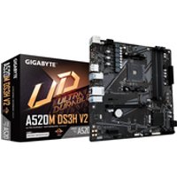 GIGABYTE A520M DS3H V2 Mainboard - Unterstützt AMD Ryzen 5000 Serie AM4 CPUs, bis zu 4733 MHz DDR4 (OC), PCIe 3.0 x16, GbE LAN, USB 3.2 Gen 1