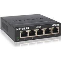 NETGEAR GS305 Switch 5 Port Gigabit Ethernet LAN Switch (Plug-and-Play Netzwerk Switch, LAN Verteiler, Hub energieffizient, lüfterlos, robustes Metallgehäuse)