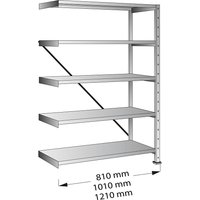 shelf width 1000 mm, 5 shelves, shelf width 1000 mm, 5 shelves, extension shelf unit, depth 500 mm