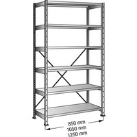 standard shelf unit, shelf width 1000 mm, 6 shelves, standard shelf unit, shelf width 1000 mm, 6 shelves, shelf depth 1000 mm, max. shelf load 340 kg