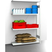 eurokraft pro shelf unit height 2000 mm, 4 shelves, shelf unit height 2000 mm, 4 shelves, WxD 1225 x 485 mm, extension shelf unit