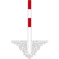 Moravia for setting in concrete, Ø 76 mm, for setting in concrete, Ø 76 mm, painted red/white, 1 eyelet