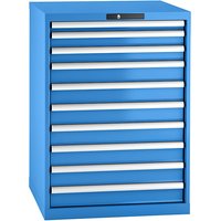 Drawer Cupboard | Sheet Steel | HxW 1000 x 717 mm | 10 Drawers | Light Blue