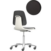 bimos five-star base with castors, five-star base with castors, seat made of Skintec, white
