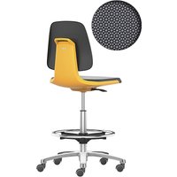 bimos high chair with sit-stop castors and foot ring, high chair with sit-stop castors and foot ring, Supertec seat, orange
