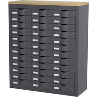 Paperflow with drawers, with drawers, 3 rows, 36 drawers, charcoal