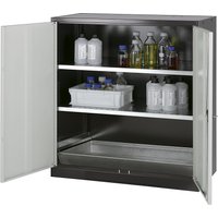 asecos 2 door, half height, 2 shelves, 2 door, half height, 2 shelves, without vision panel, grey