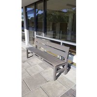 bench with back rest, bench with back rest, grey, length 1900 mm