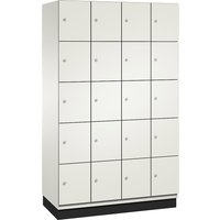 C+P 4 compartments, 4 compartments, pure white / white, HPL door, W 1200 mm, 20 compartments
