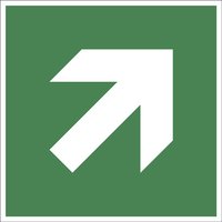 arrow pointing diagonally, only in combination with emergency sign, pack of 10, arrow pointing diagonally, only in combination with emergency sign, pack of 10, plastic, 200 x 200 mm
