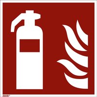 fire extinguisher, pack of 10, fire extinguisher, pack of 10, plastic, self adhesive, 150 x 150 mm