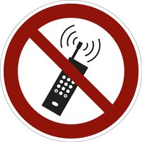 no switched on mobile phones, pack of 10, no switched on mobile phones, pack of 10, plastic, Ø 200 mm