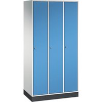 C+P width 920 mm, 3 compartments, width 920 mm, 3 compartments, light grey body, light blue doors