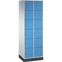 C+P 2 compartments, 2 compartments, light grey body, light blue doors