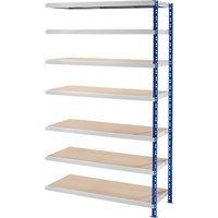 eurokraft basic D 600 mm, with moulded chipboard shelves, D 600 mm, with moulded chipboard shelves, extension shelf unit, HxW 2522 x 1525 mm