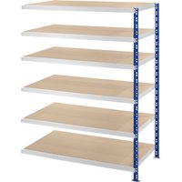 eurokraft basic D 800 mm, with moulded chipboard shelves, D 800 mm, with moulded chipboard shelves, extension shelf unit, HxW 1976 x 1525 mm
