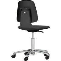 bimos five-star base with castors, five-star base with castors, vinyl upholstered seat, charcoal