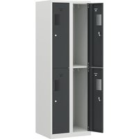 eurokraft basic 2 compartments, 2 compartments, width 600 mm, 4 compartments, light grey / basalt grey